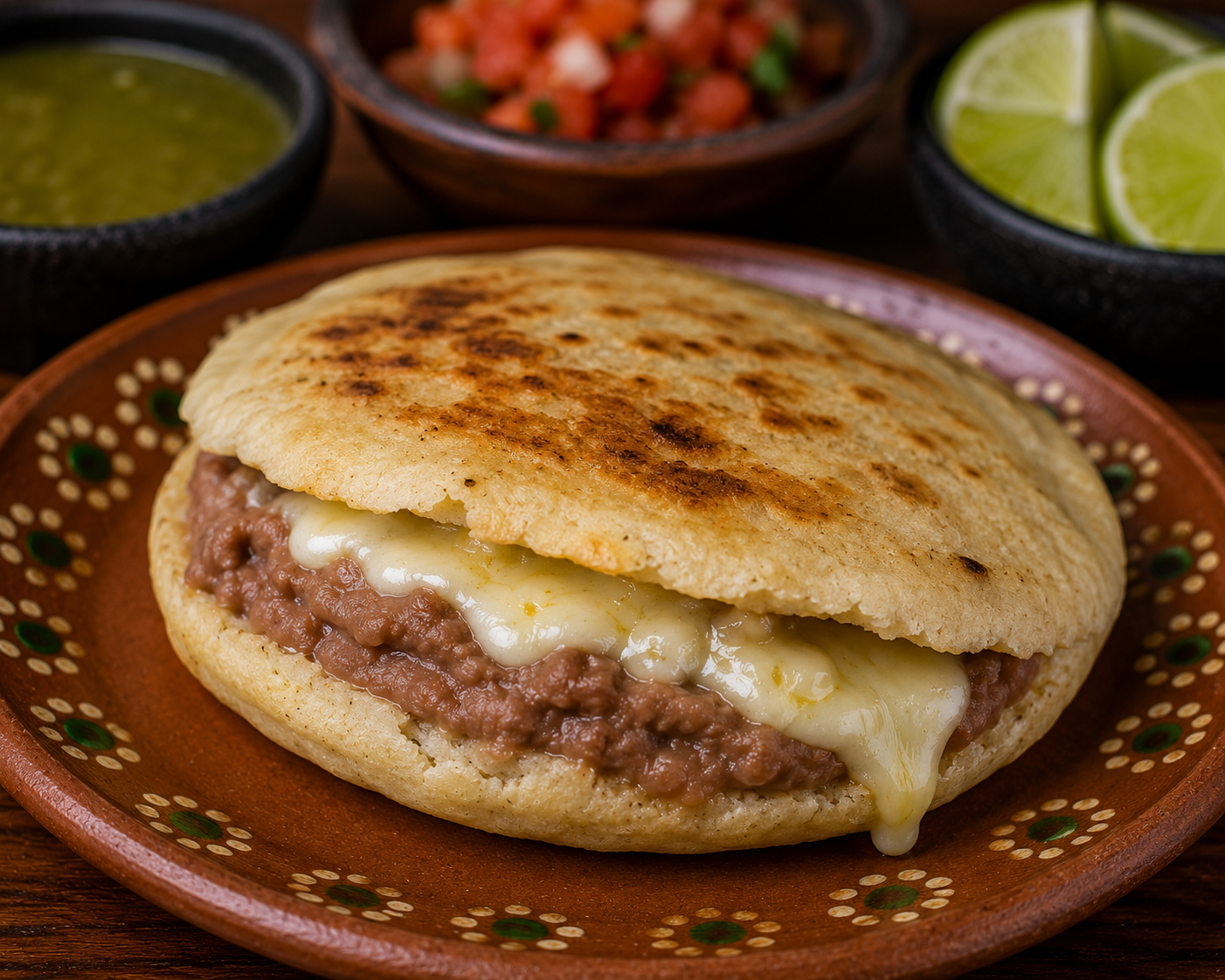 Tostadas served with choice of meats on a white plate